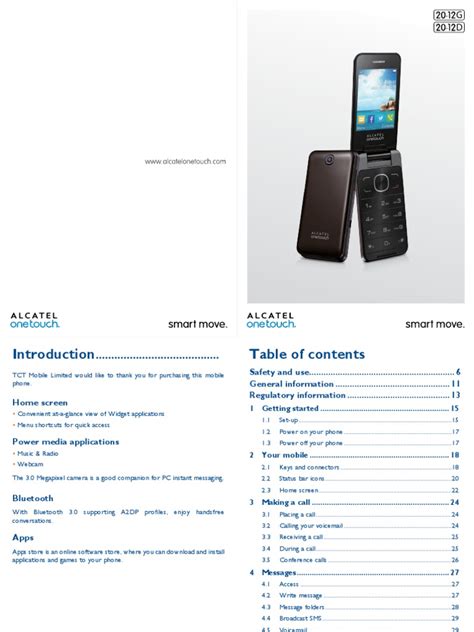 ALCATEL ONE TOUCH 2012G QUICK START MANUAL Pdf .